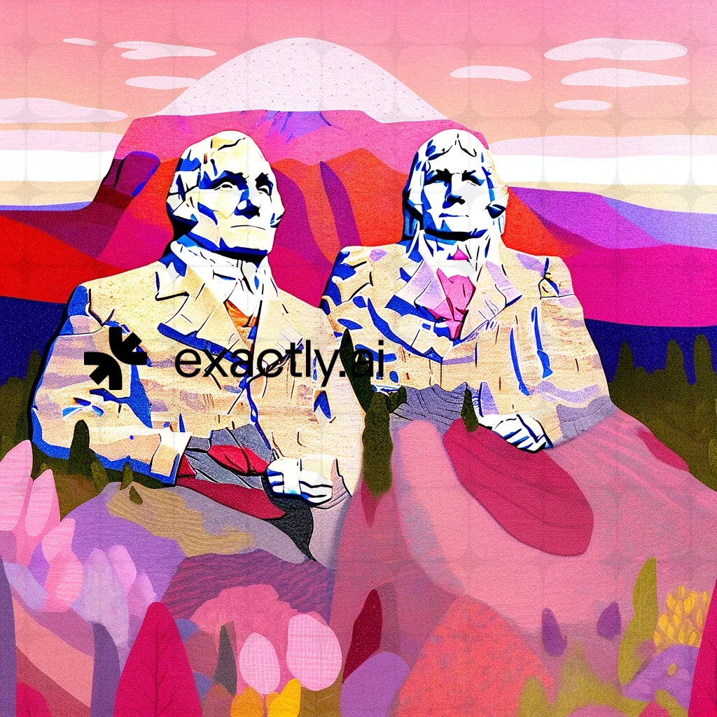 Mount rushmore created with Floral portraits by Amarylis Hibon