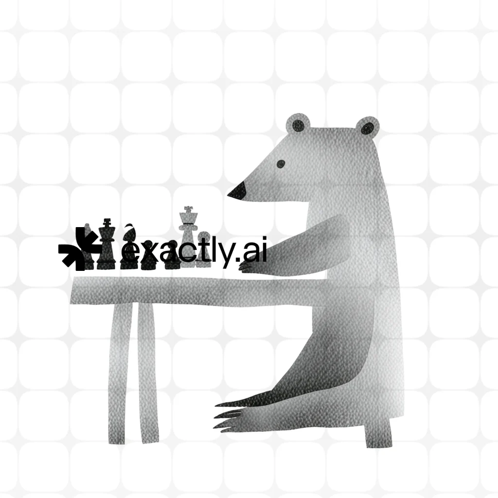 Bear playing chess created with Graphite creature by Liza Perelman