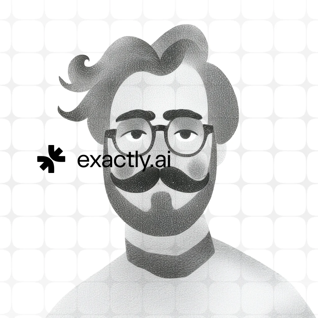 Man with glasses and mustache created with Graphite creature by Liza Perelman