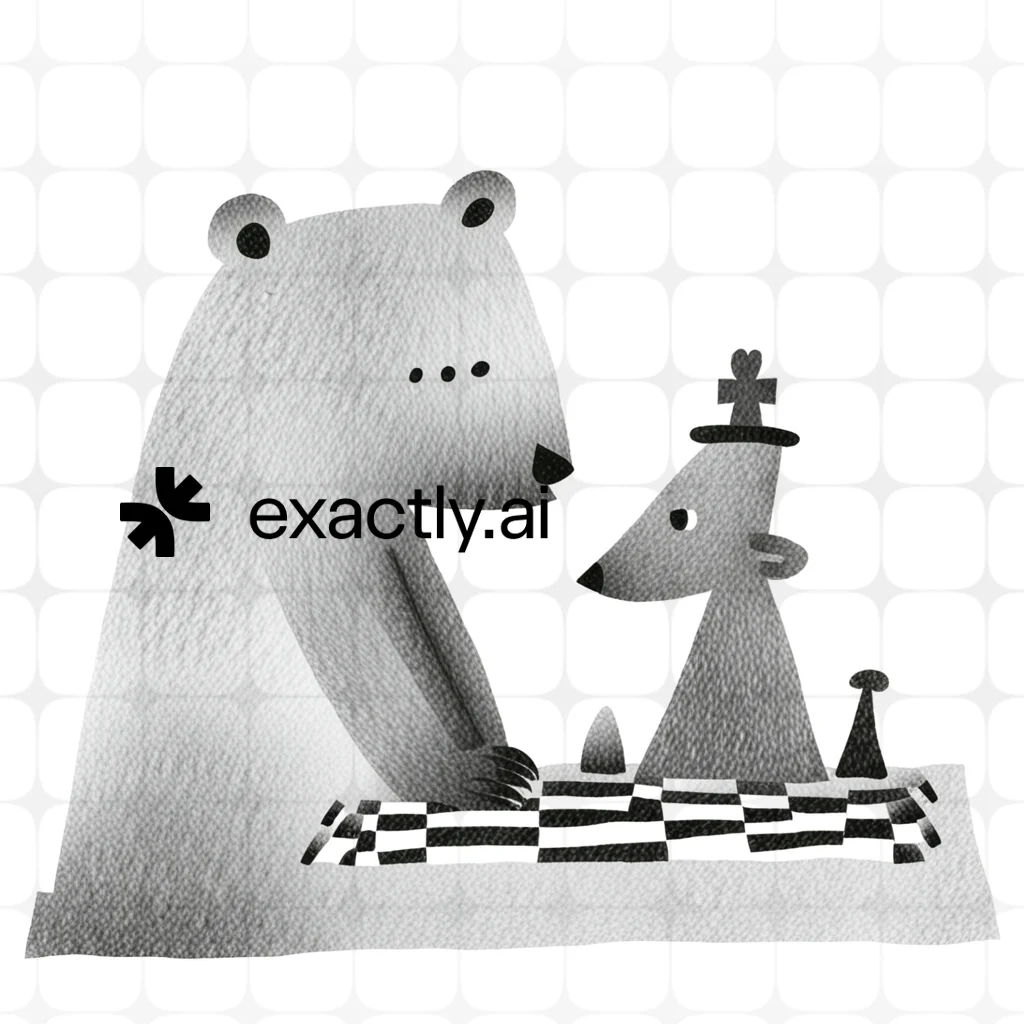 Bear playing chess created with Graphite creature by Liza Perelman
