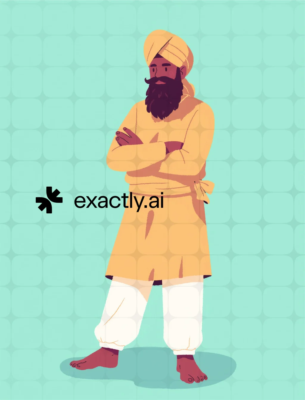 Confident Turbaned Man created with Flat Colourful by xMx Luo