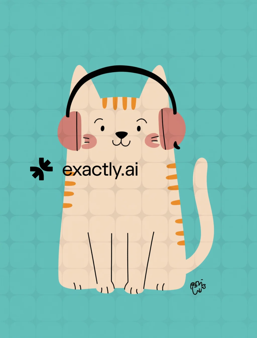 Cat with Headphones created with Playful Minimalism by Iulia Lebedeva
