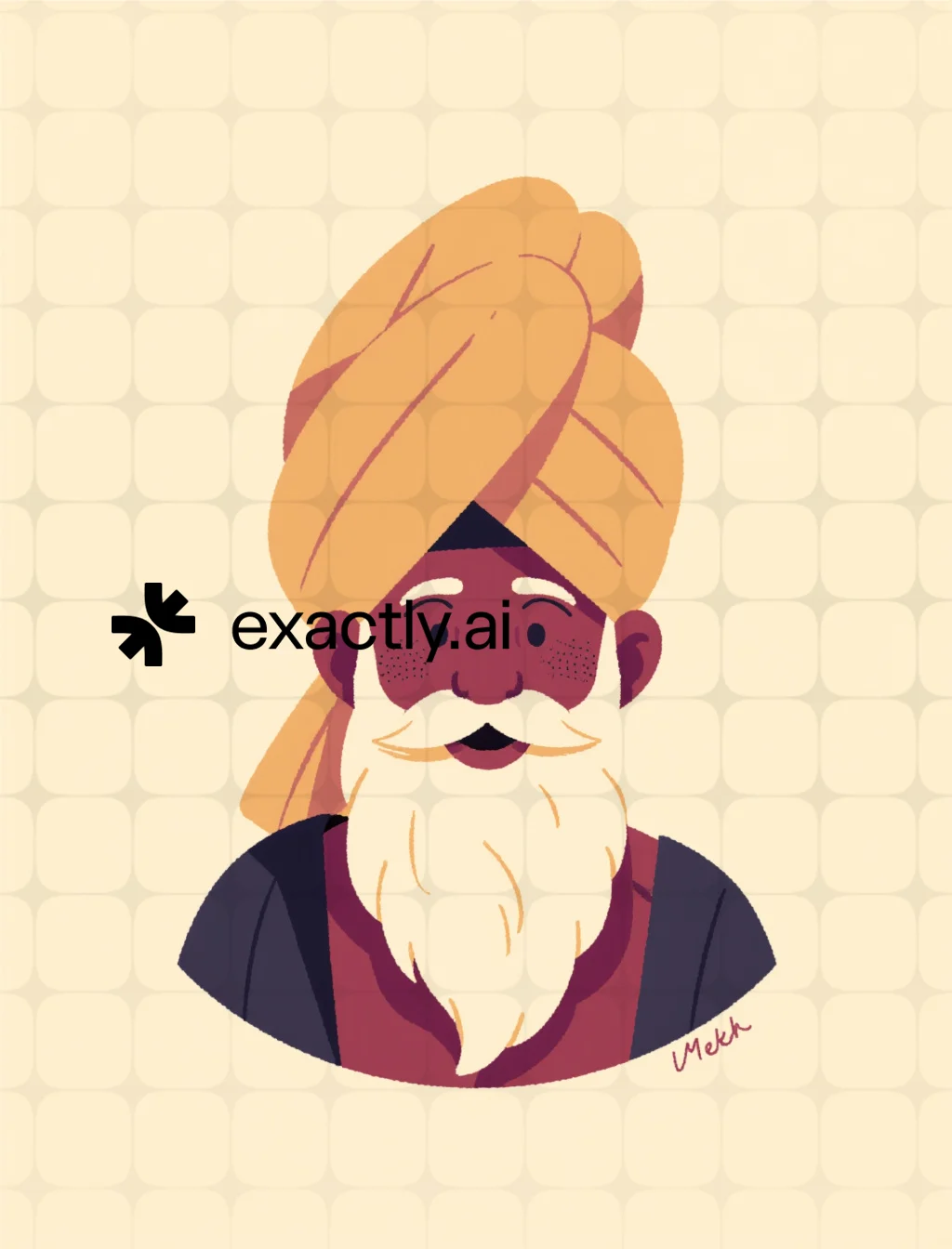 Confident Turbaned Man created with Flat Colourful by xMx Luo
