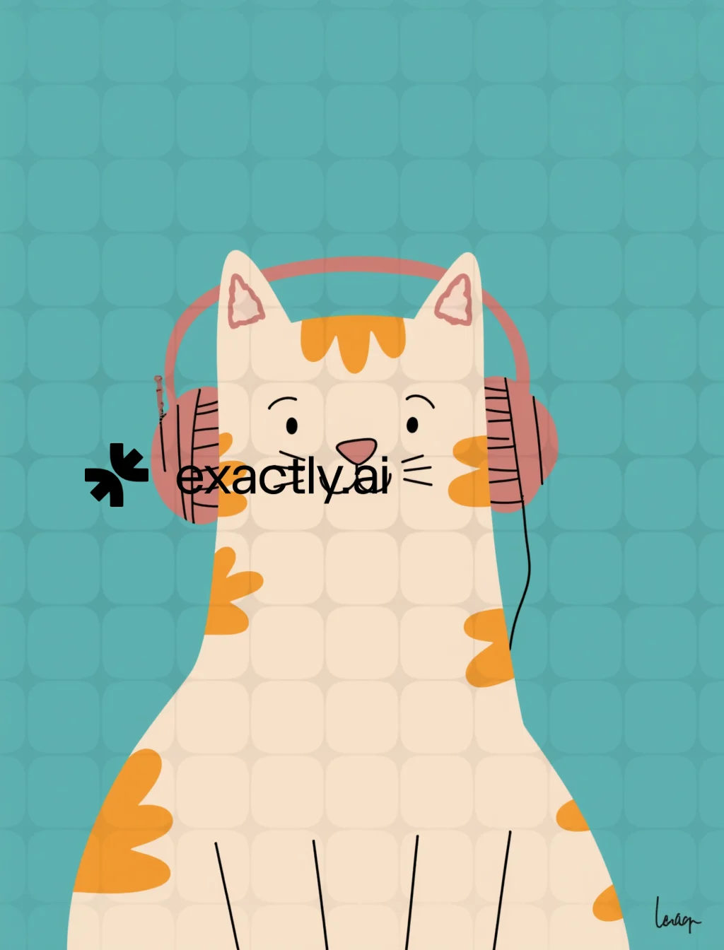 Cat with Headphones created with Playful Minimalism by Iulia Lebedeva