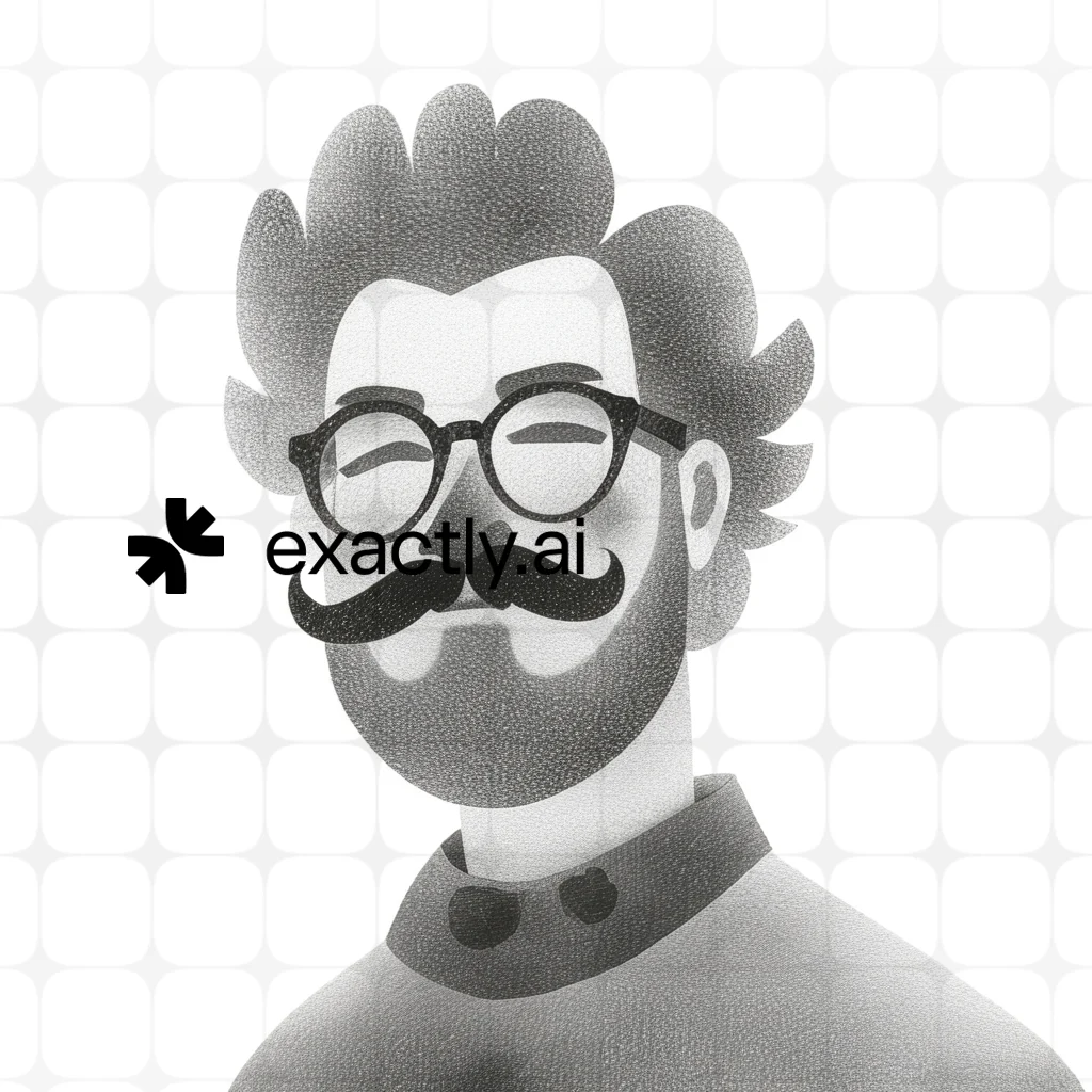 Man with glasses and mustache created with Graphite creature by Liza Perelman