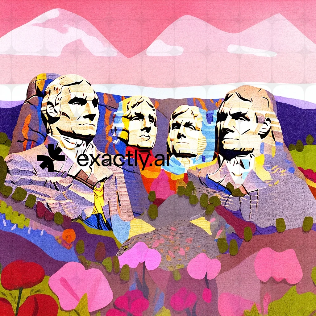 Mount rushmore created with Floral portraits by Amarylis Hibon