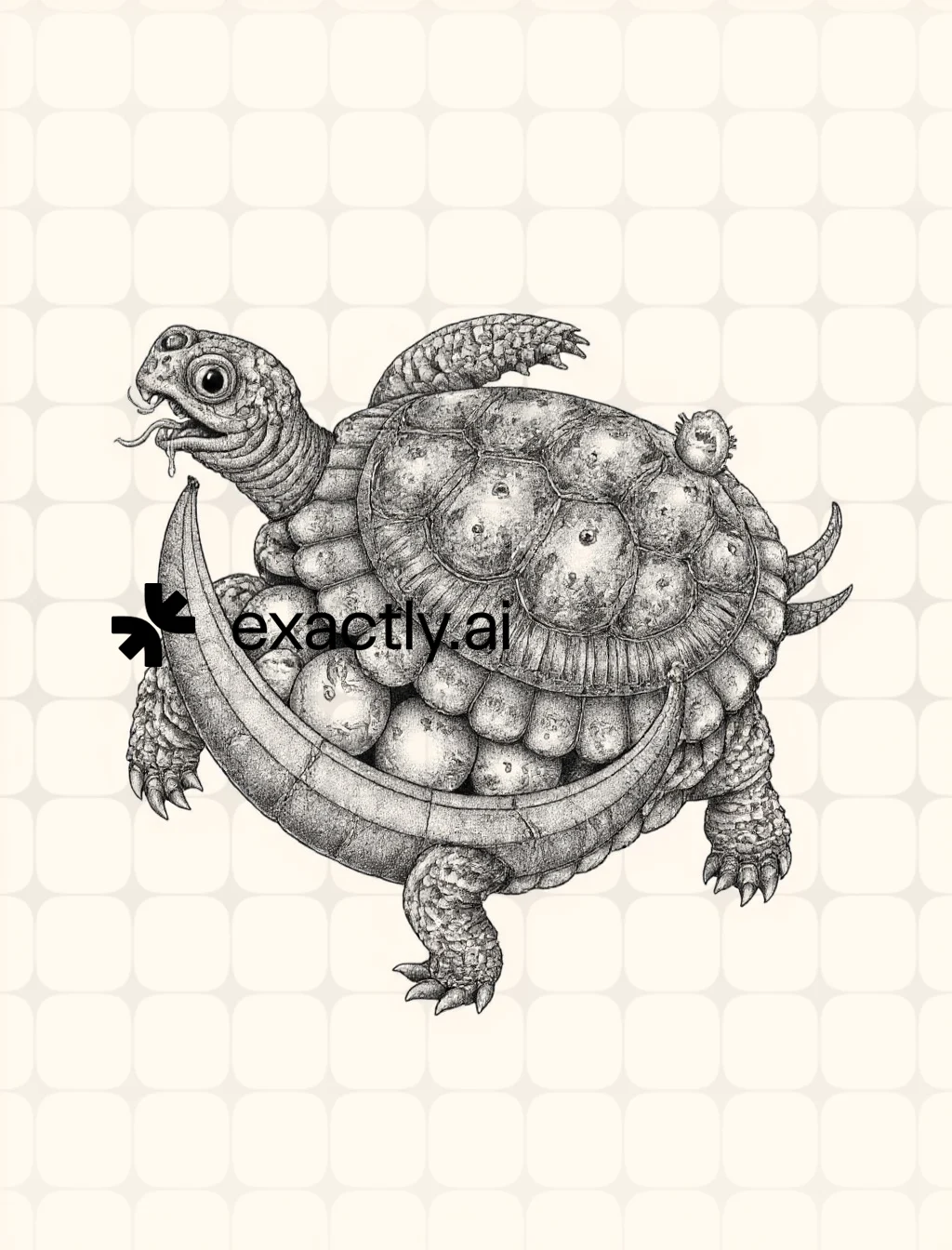 Muscular Turtle created with Modernist graphite by Miguel Sousa