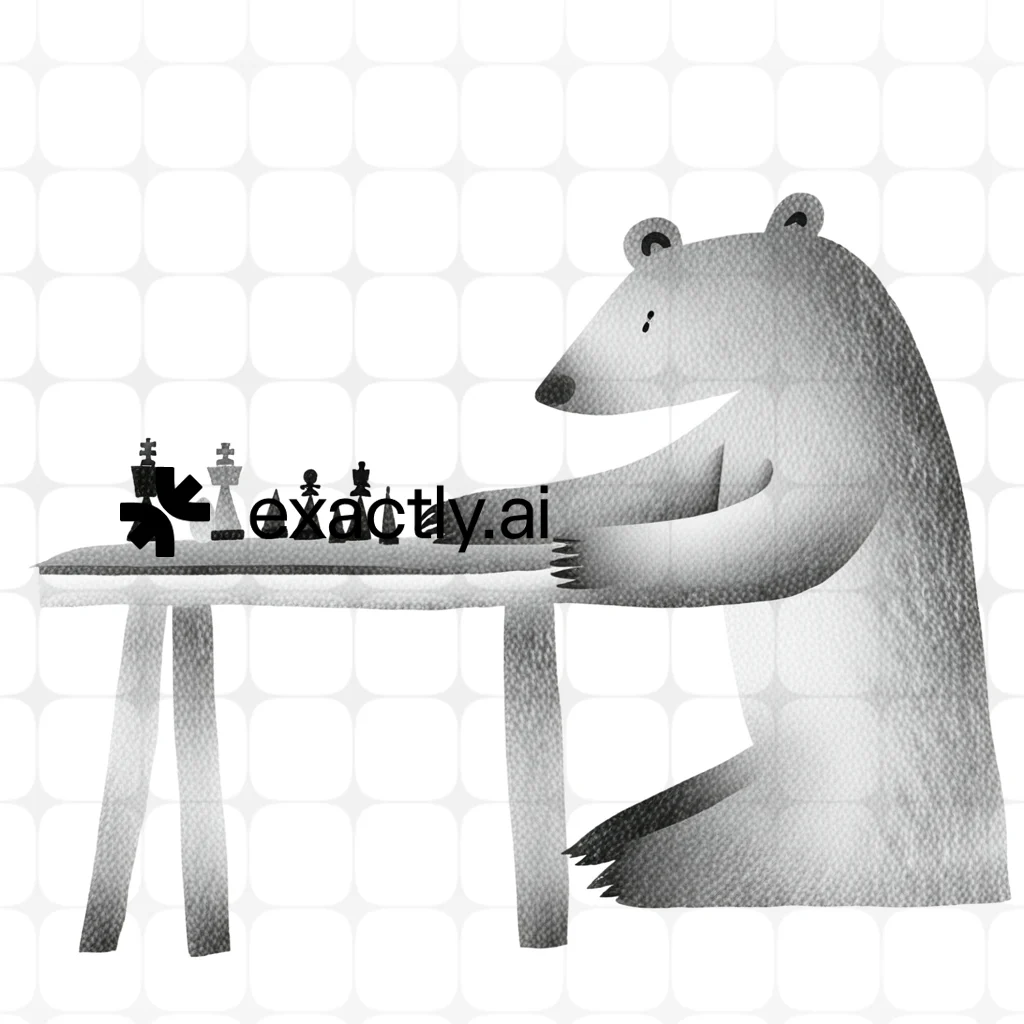 Bear playing chess created with Graphite creature by Liza Perelman
