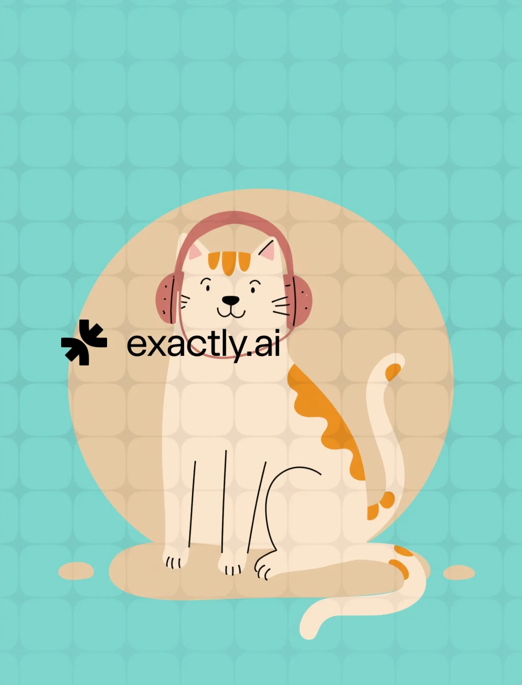 Cat with Headphones created with Playful Minimalism by Iulia Lebedeva