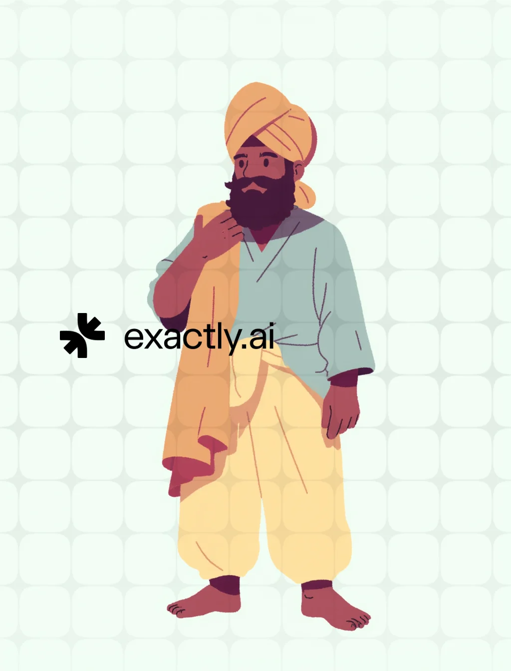 Confident Turbaned Man created with Flat Colourful by xMx Luo