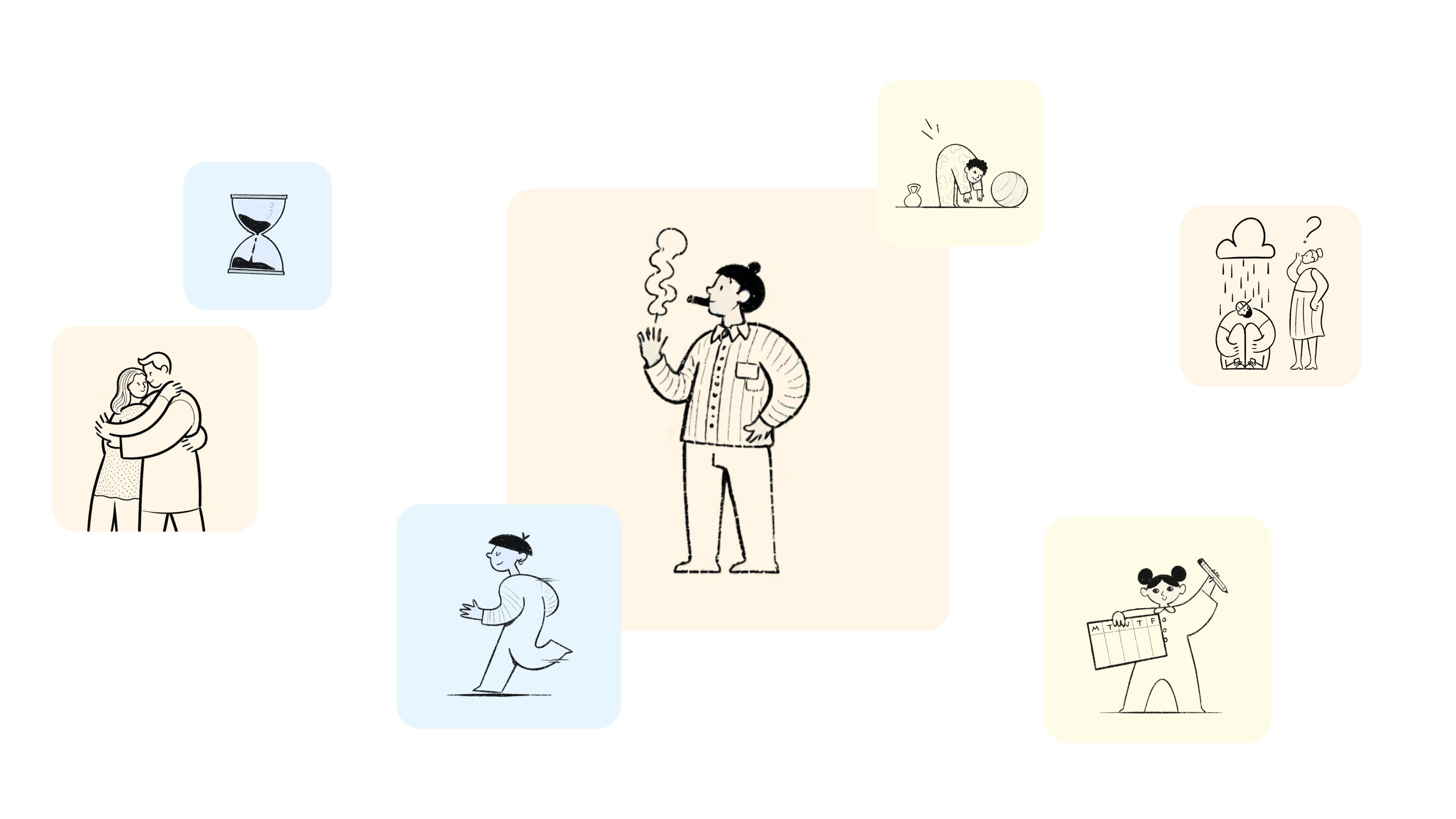 Illustrations by Dominik Korolczuk for moodboard inspiration