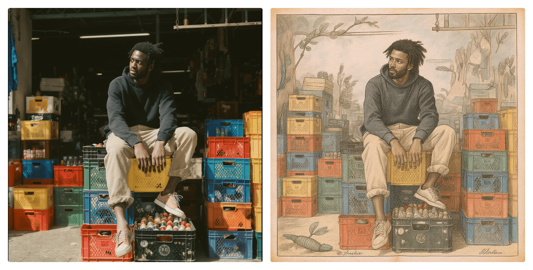 Transformed into illustration style